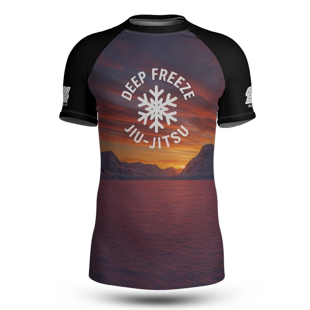 Deep Freeze Jiu-Jitsu rashguard — front custom uniform design
